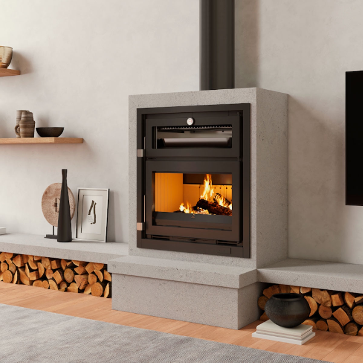 Insert à bois avec four Inox I-170 H