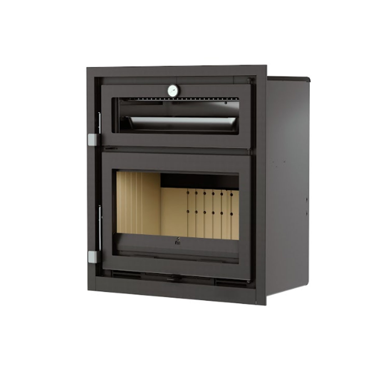 Wood-burning insert with Inox oven I-170 H from fm calefacción