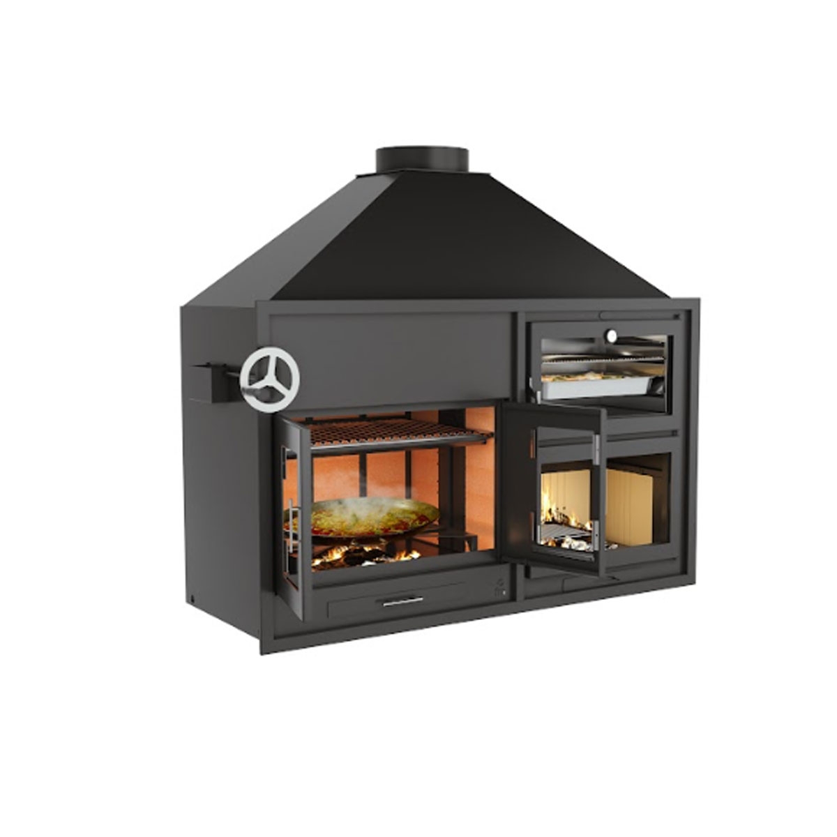 Charcoal and wood barbecue with Fusion oven 200 EP by fm calefacción