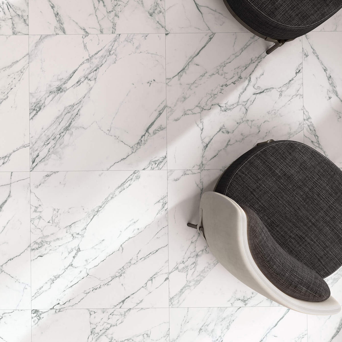 Ambiente con pavimento Loira 1856 White 100x100