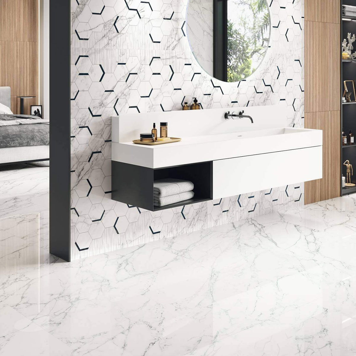 Interior com Loire 1857 Pavimento branco 98x98