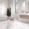 Baño con pavimento Loira 1857 White 98x98