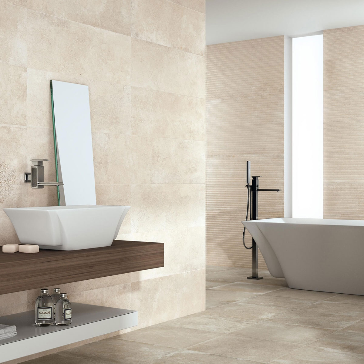 Bathroom with pavement Louisiana 5031 Ash 50x50