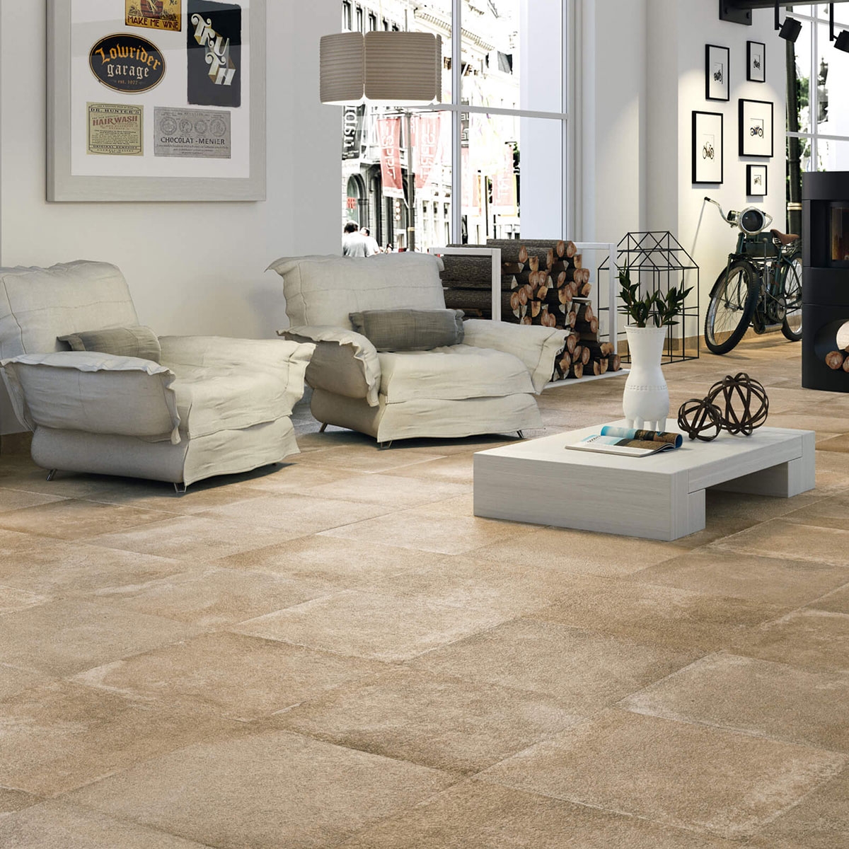 Interior with flooring Louisiana 5031 Natural 50x50