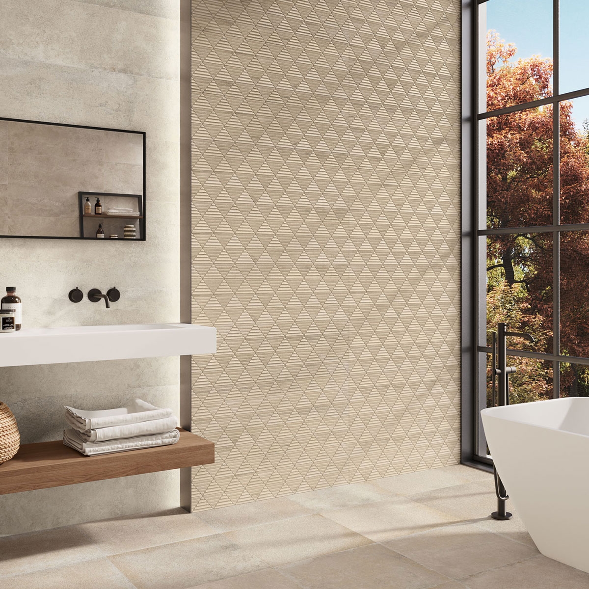 Salle de bain avec revêtement Louisiane 9516 Blanc 30x90 (Boîte 1.08m2)