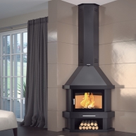 Corner wood fireplace C-200 RK