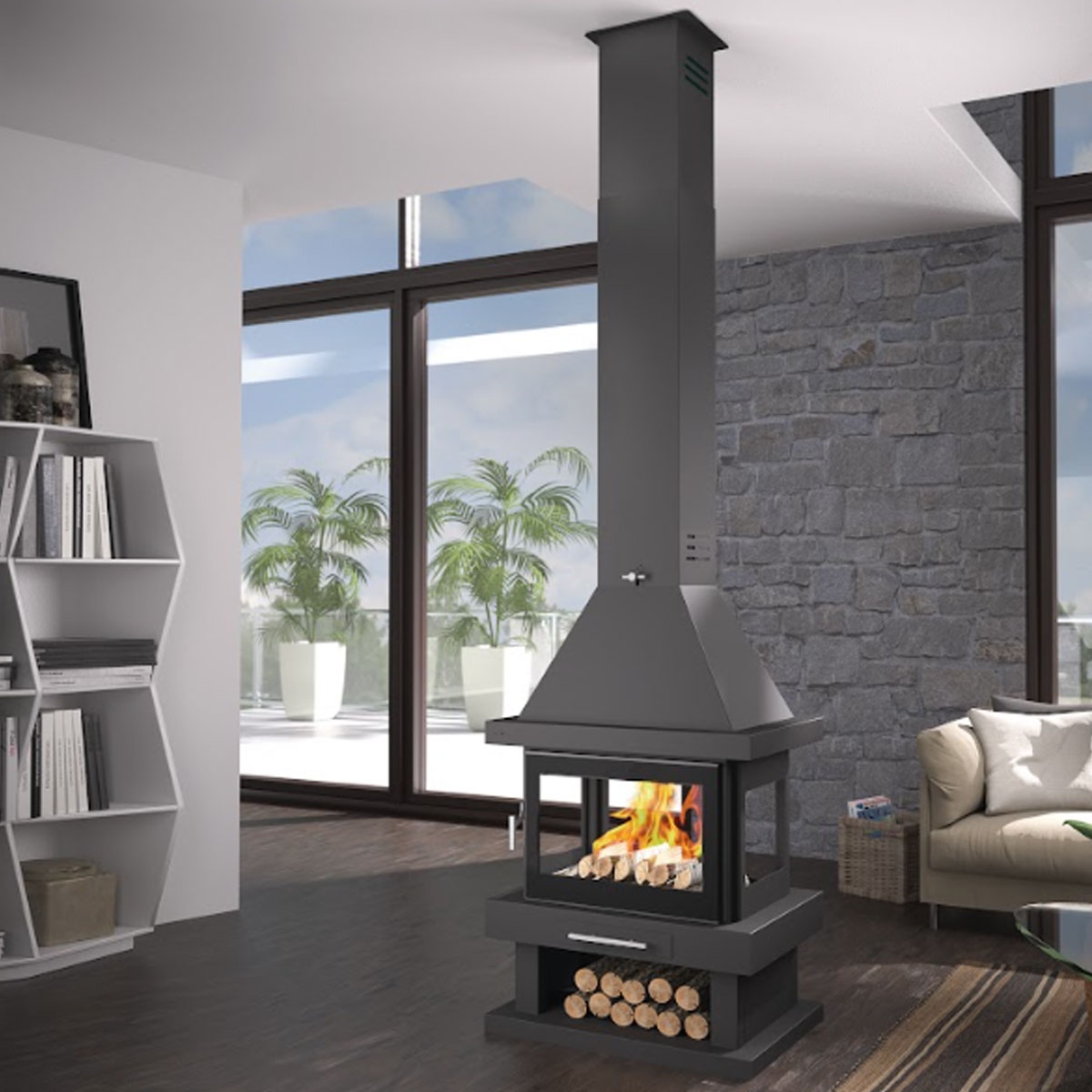 Zentraler Holzkamin C-104 K