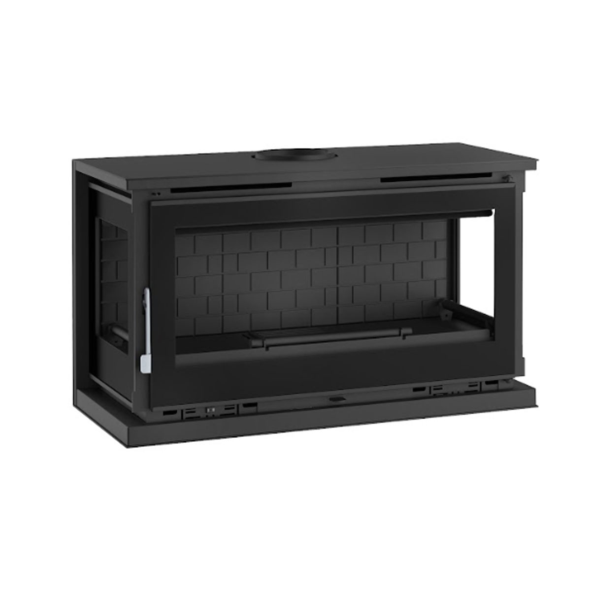 Hanging wood stove with M-183 FK turbines from FM