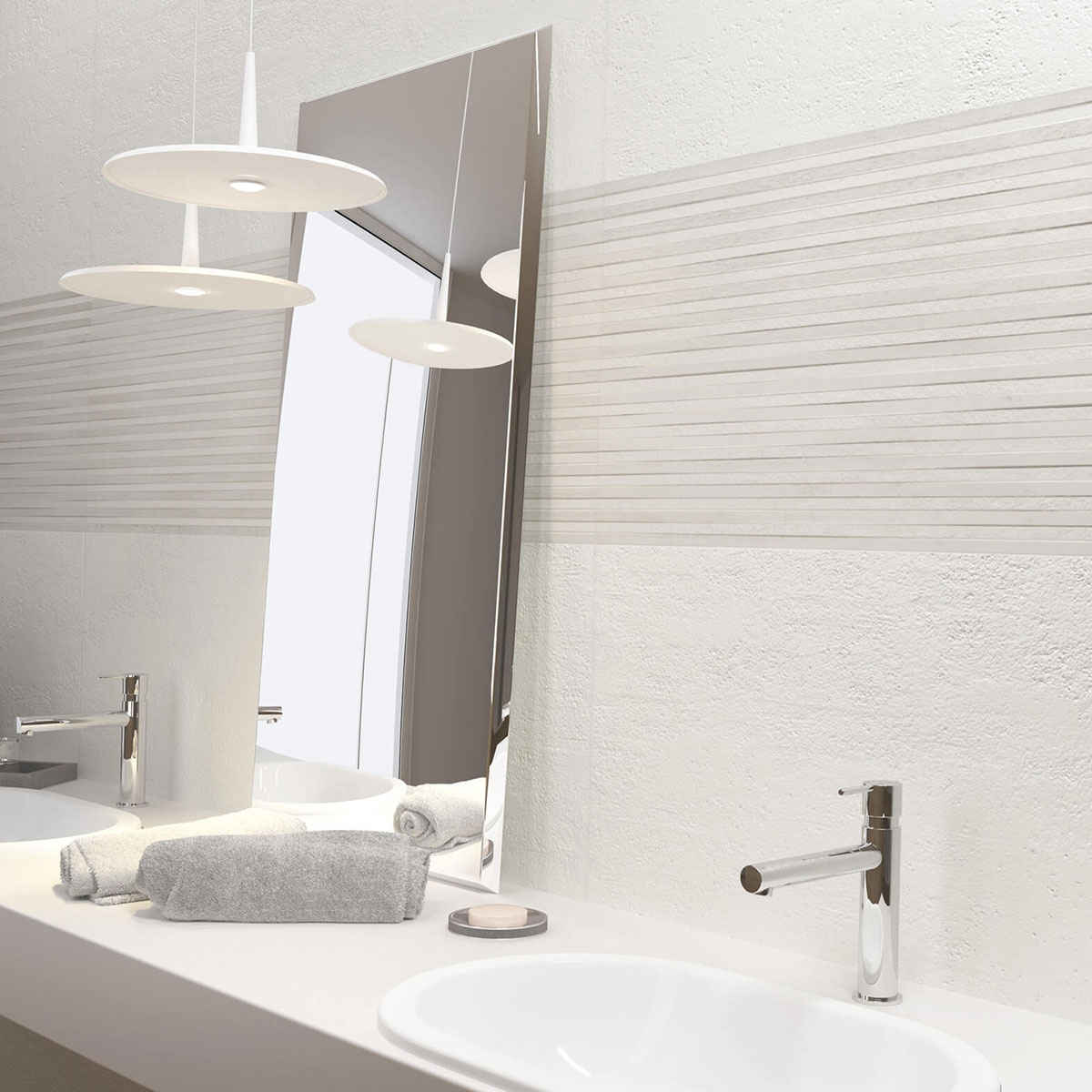 Salle de bain avec revêtement Mayen 1209 Stone White 40x120