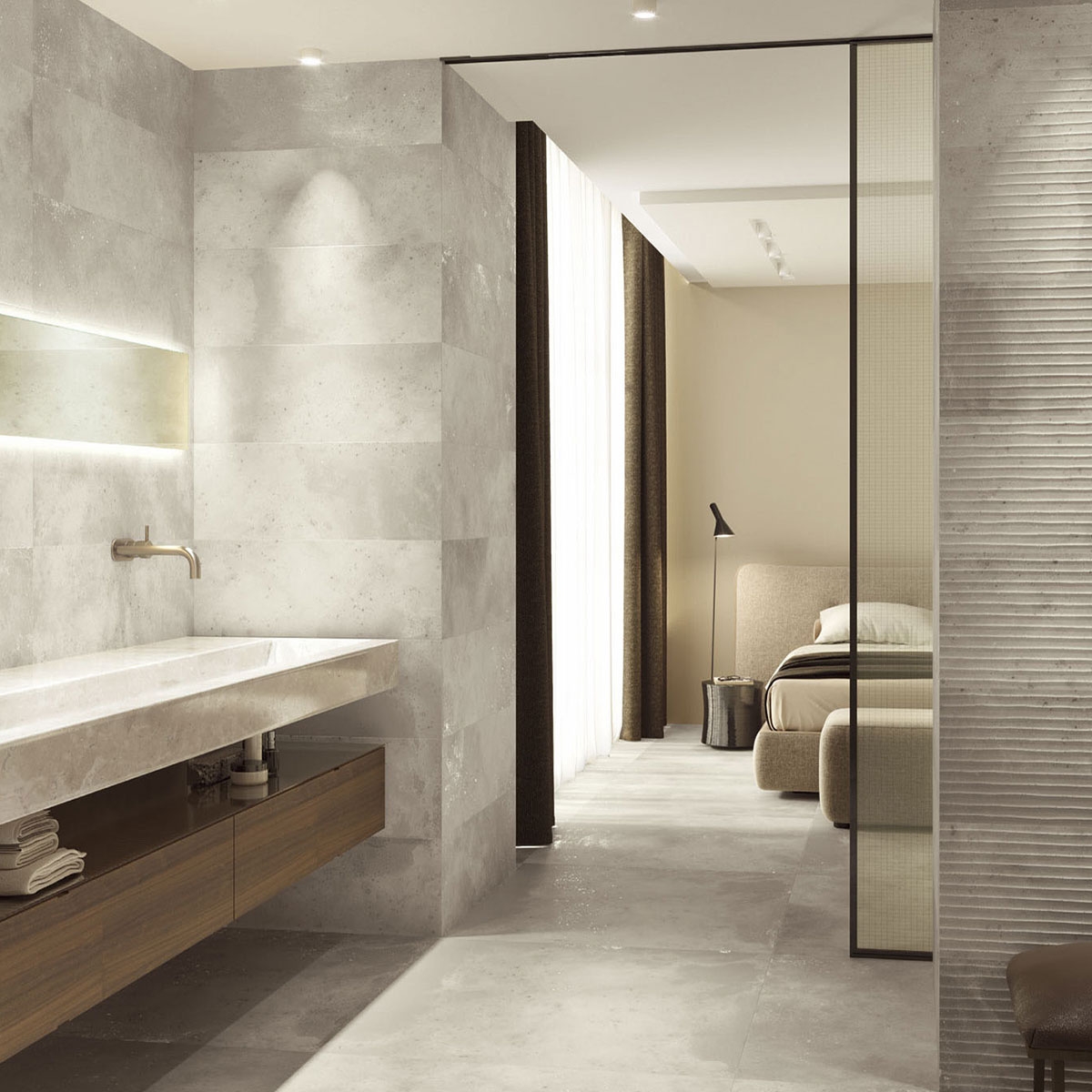 Baño con pavimento Montana 1869 Gris 100x100