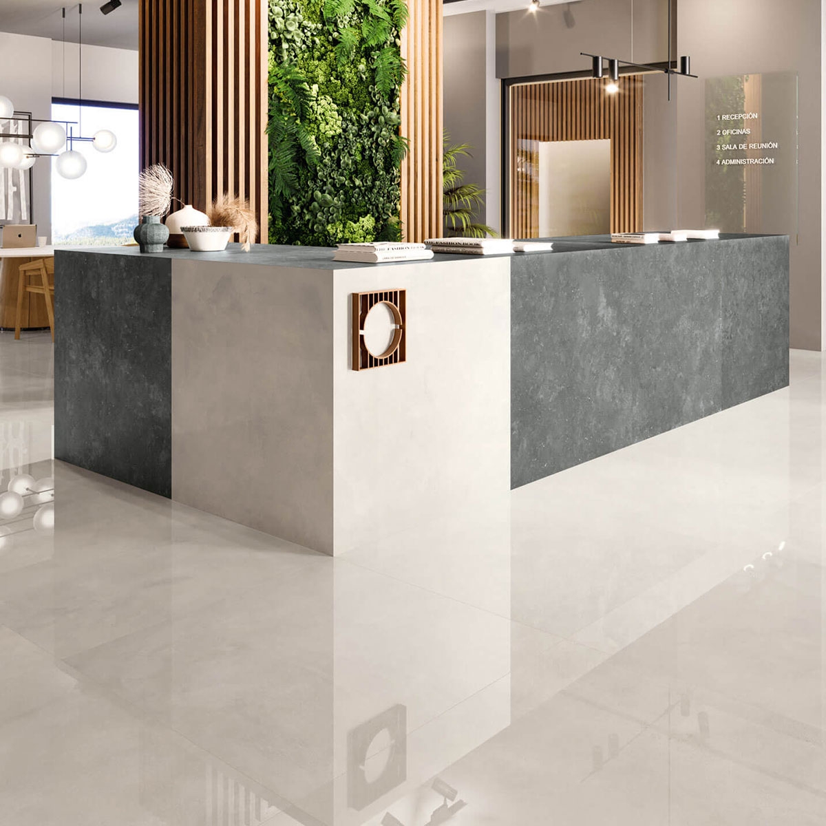 Interior com piso Newark 1861 Branco 98x98