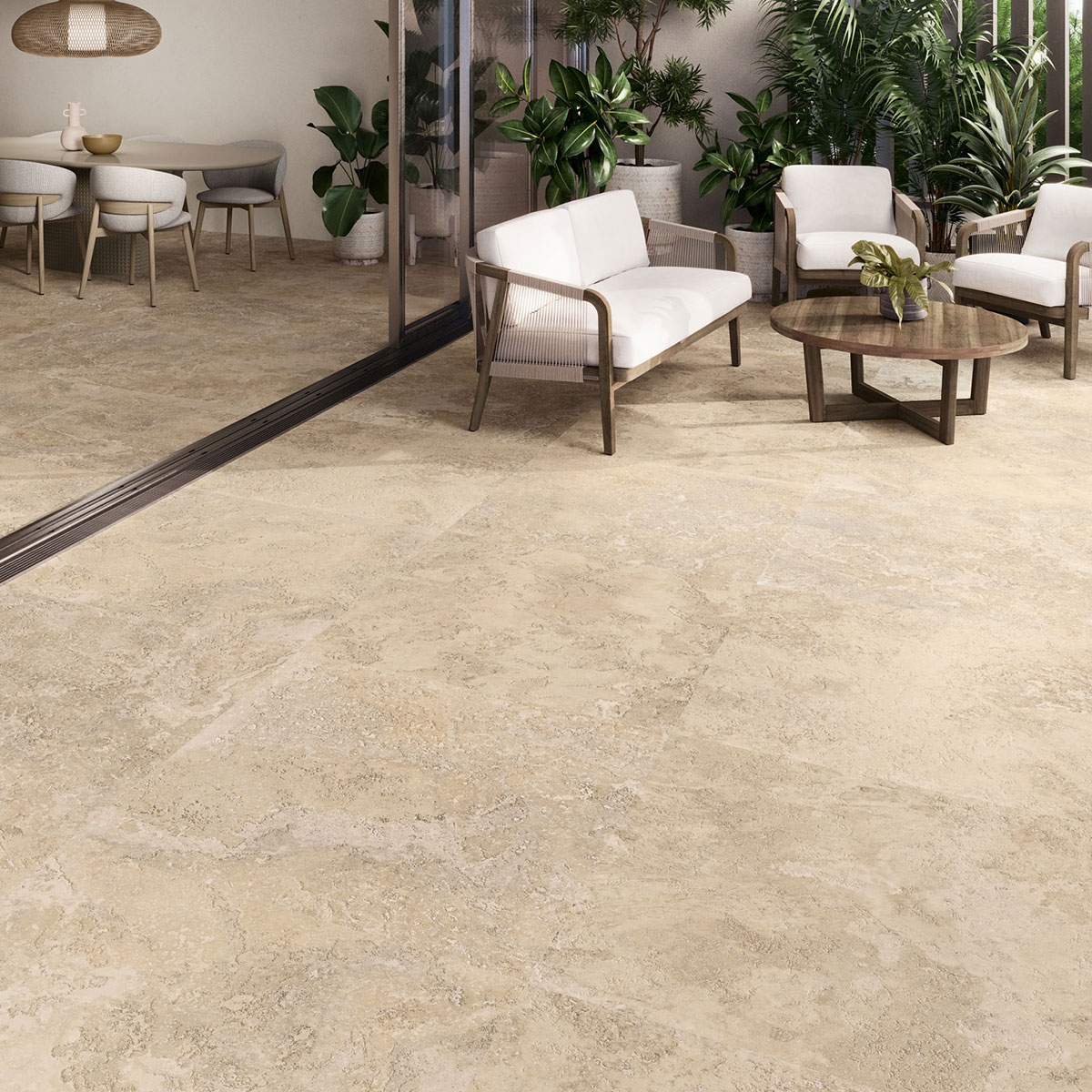 Exterior com pavimento antiderrapante Rapolano 1967 Caramelo 100x100