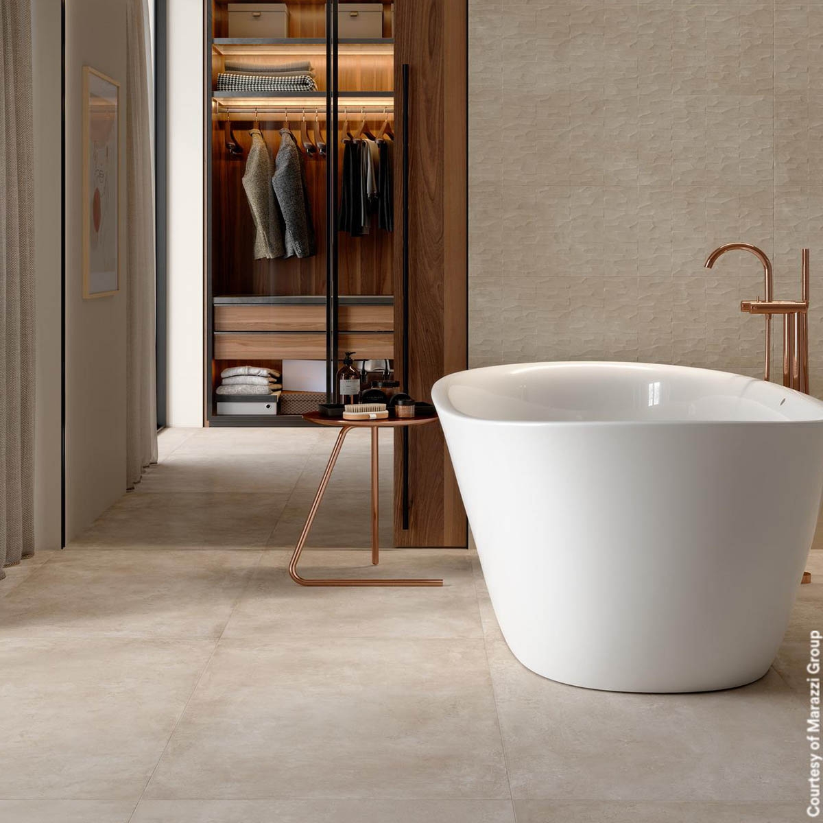 Baño con Pavimento Plaza Beige 60x120