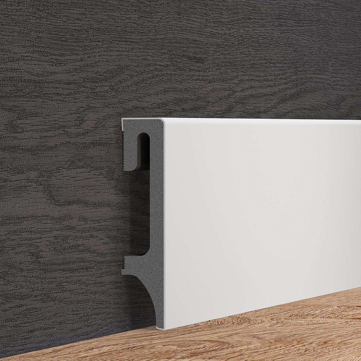 Fini avec plinthe scintillante 80 Blanc 240x8 (Prix par pièce)