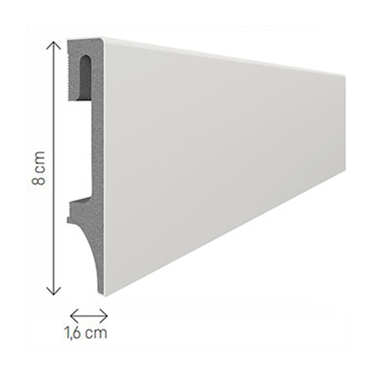 Sparkling Skirting Board 80 Light Grey 240x8 (Price per piece)