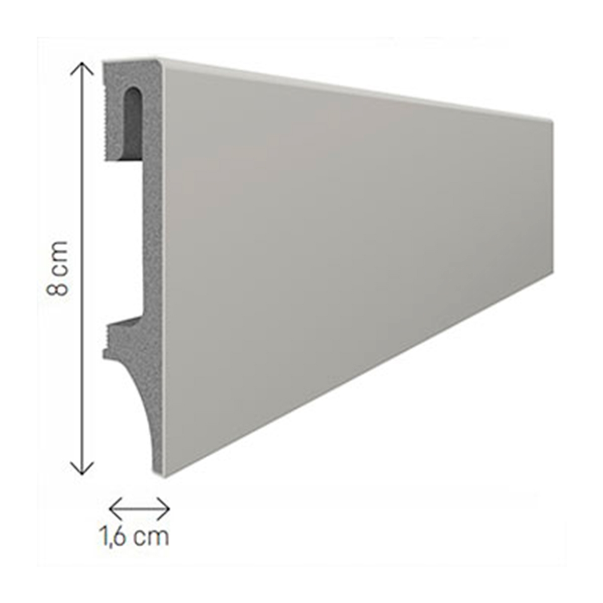 Plinthe moussante 80 Gris 240x8 (Prix par pièce)