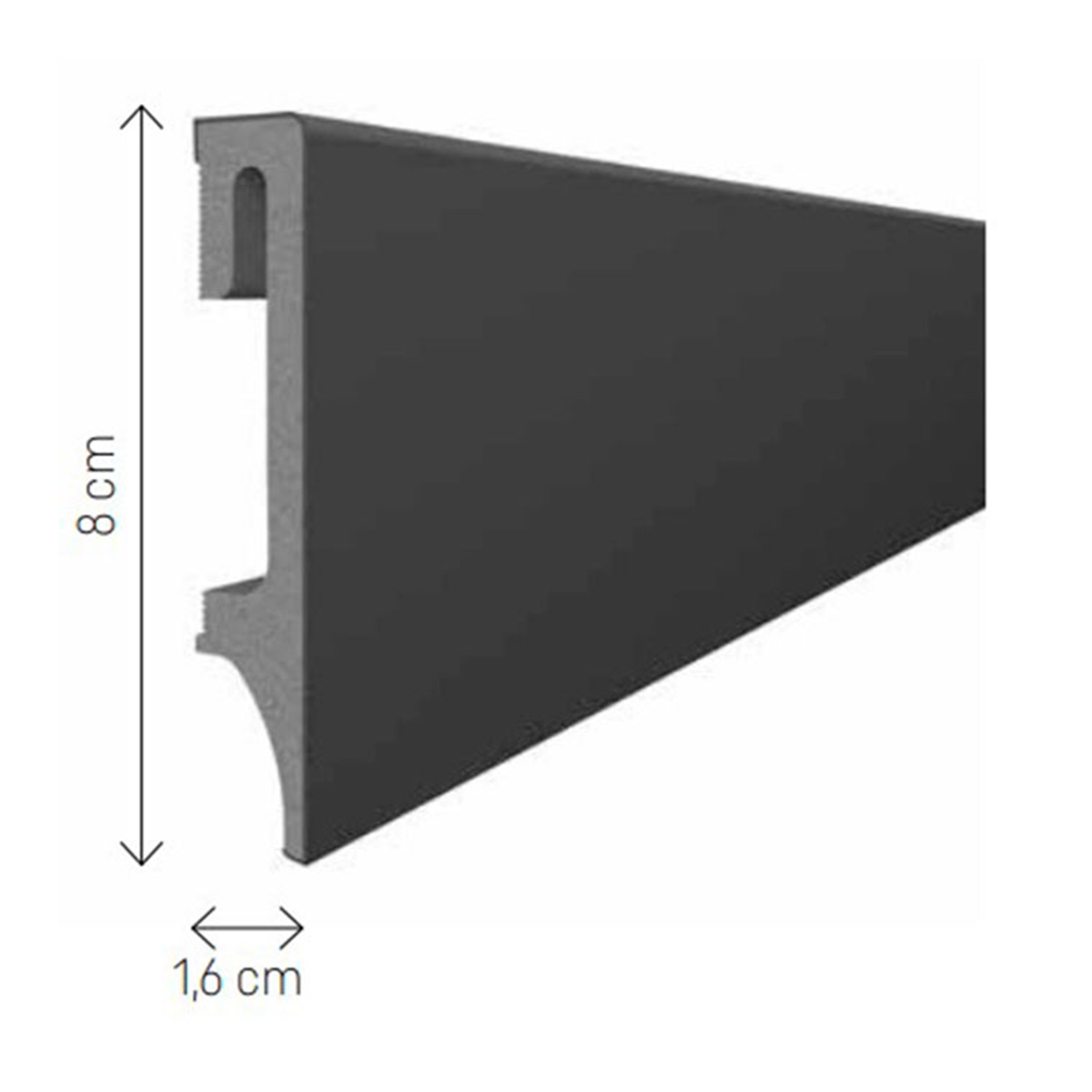 Plinthe scintillante 80 anthracite 240x8 (Prix par pièce)
