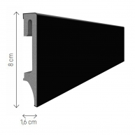 Foaming Skirting Board 80 Black 240x8 (Price per piece)