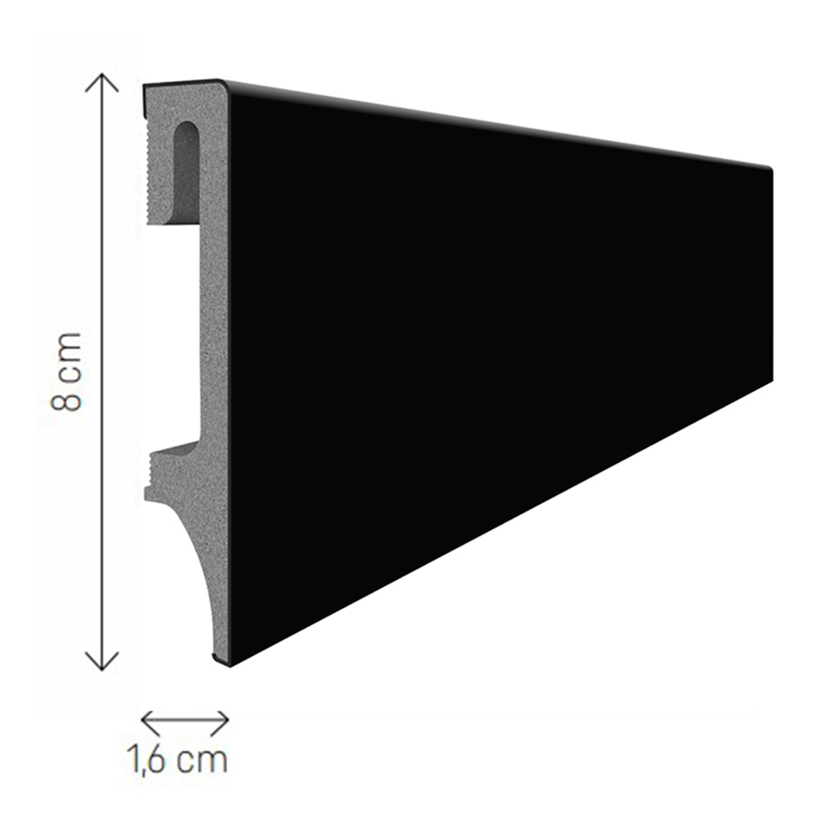 Plinthe moussante 80 Noir 240x8 (Prix par pièce)