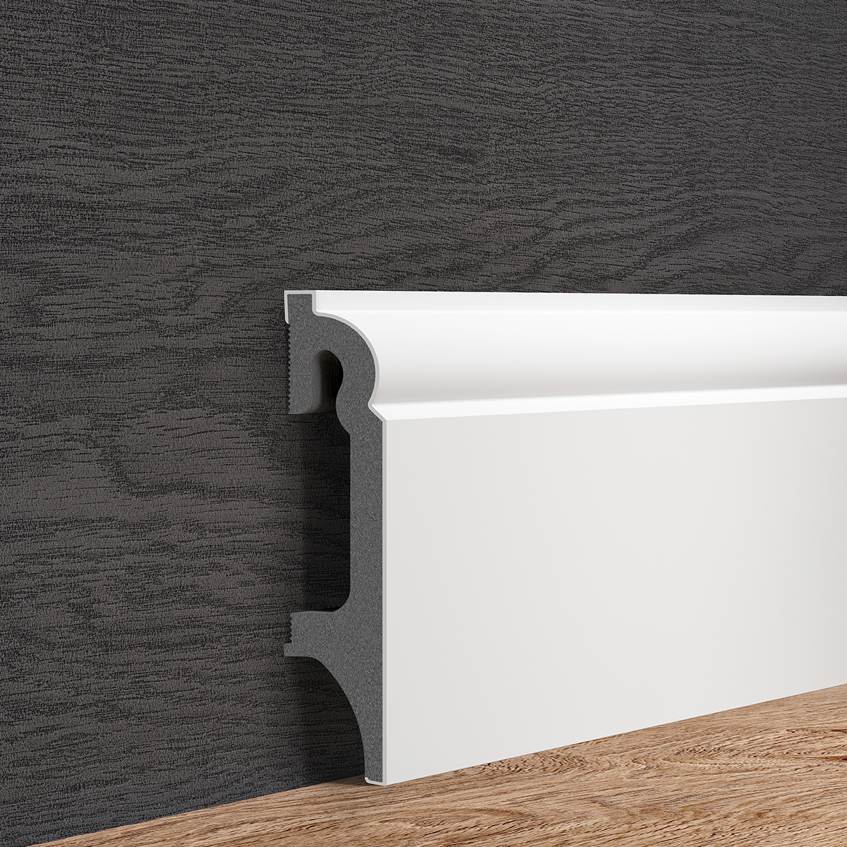 Finished with Sparkling Skirting Board 80 White 240x8 (Price per piece)