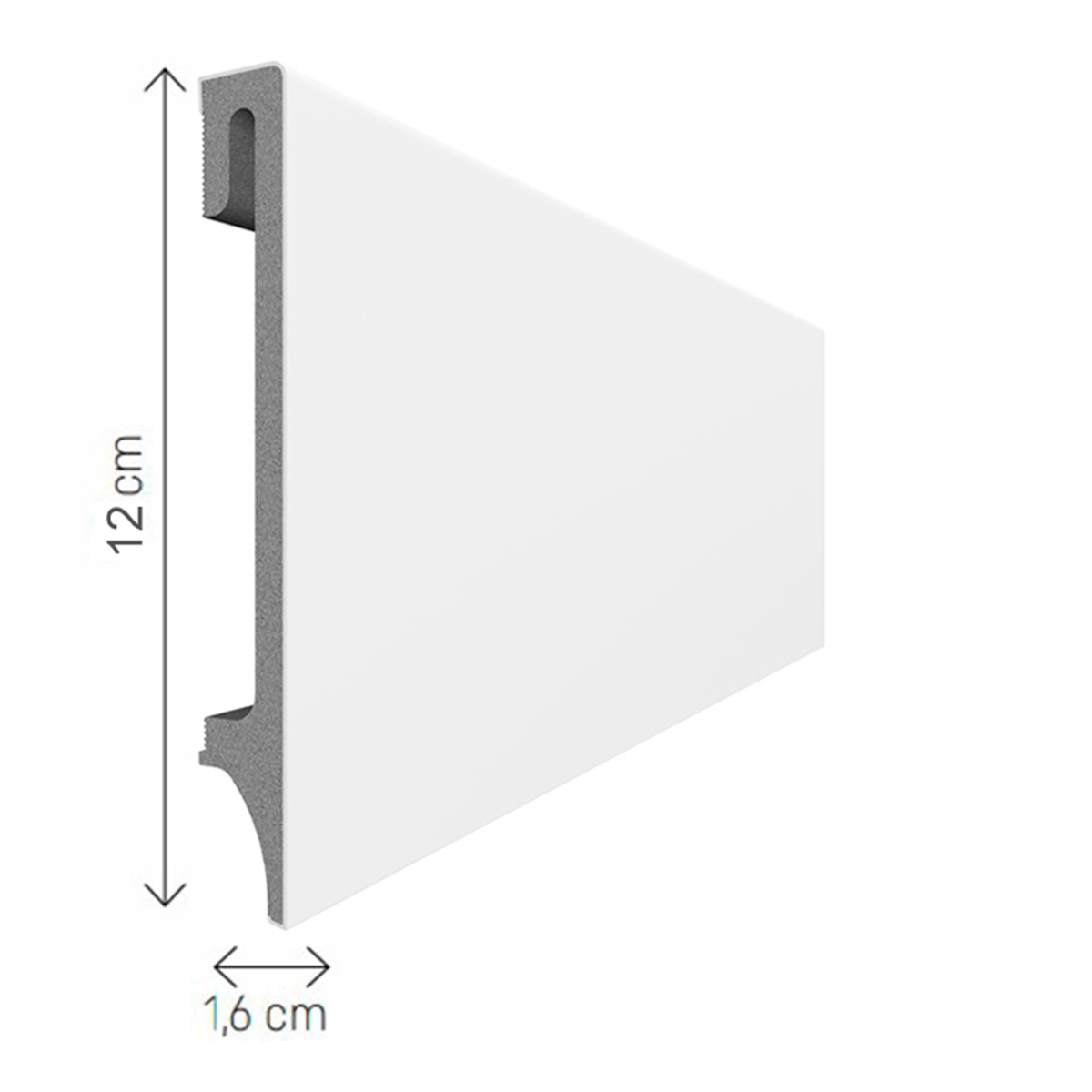 Plinthe scintillante 120 Blanc 240x12 (Prix par pièce)