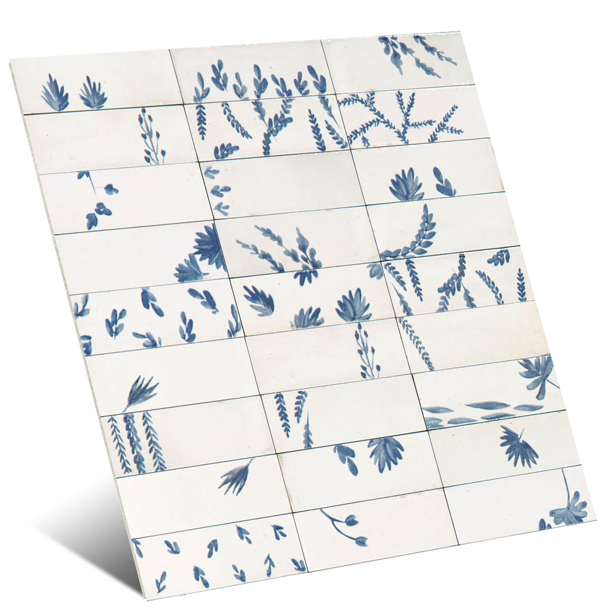 Rice Bianco Decoro Leaf Lux 5x15 (Caja 0.81 m2) Tamaño del panel cm 45x45