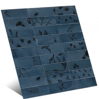 Rice Blu Decoro Leaf Lux 5x15 (Boîte 0,81 m2) Taille du panneau cm 45x45