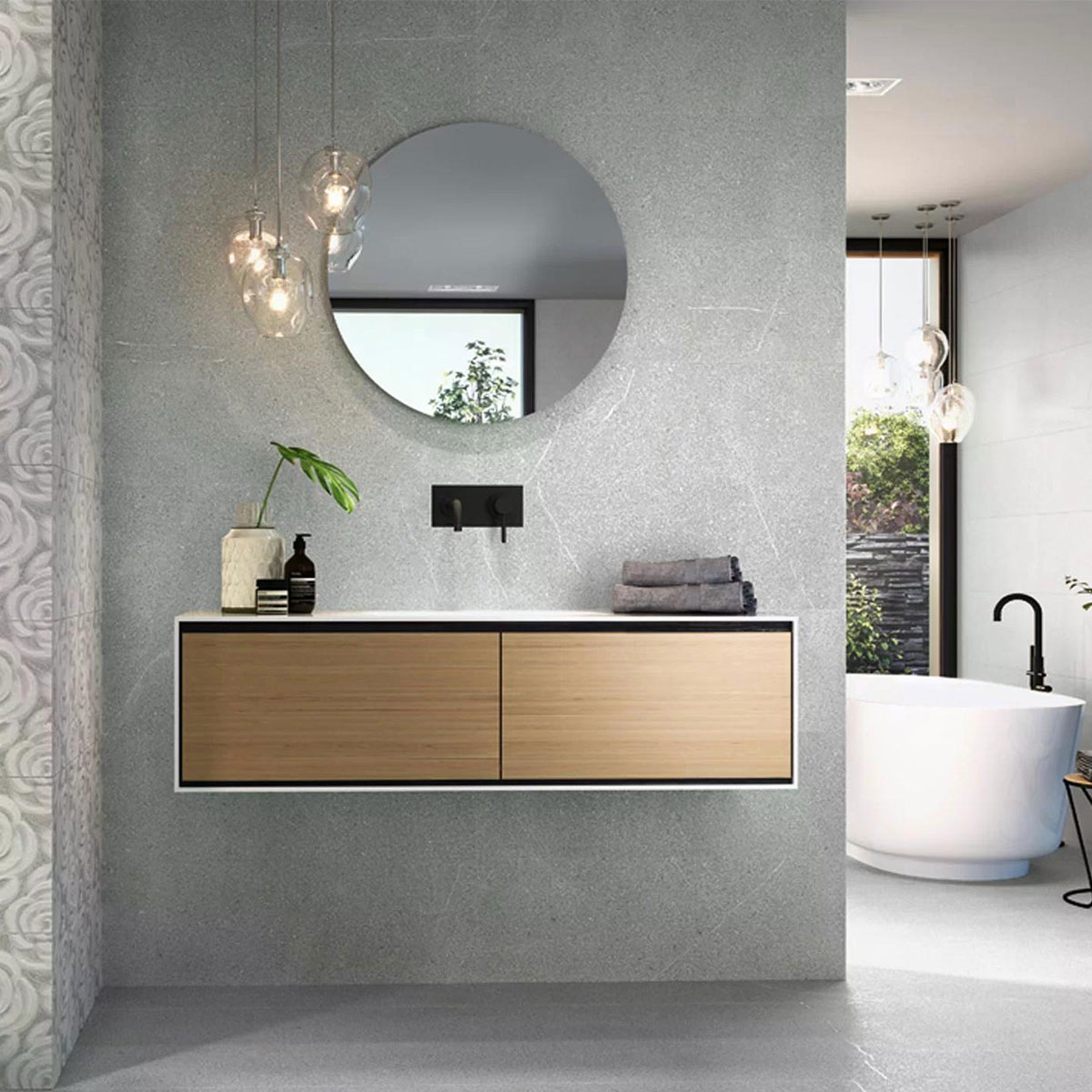 Bathroom with Cleveland 9533 Pearl coating 30x90