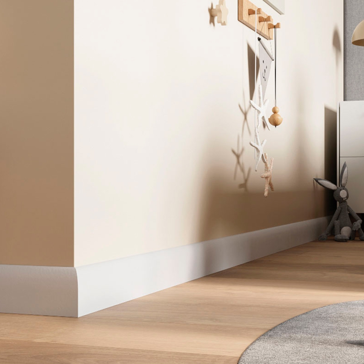 Acabamento com Sempla 80 Rodapé Branco 240x8 (Preço por peça)