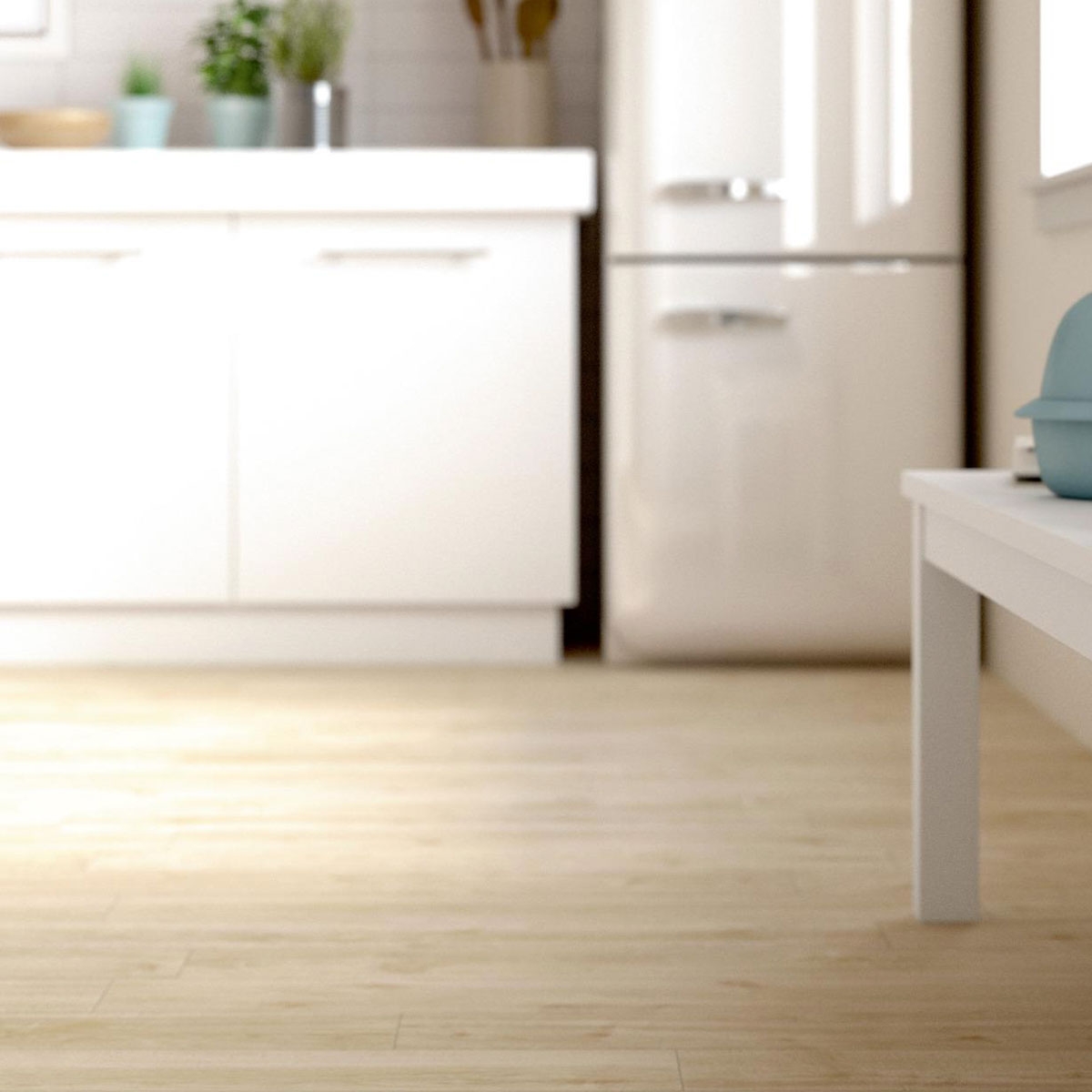 Cocina con pavimento Treverkway Betulla 15x90 (1,08m2)