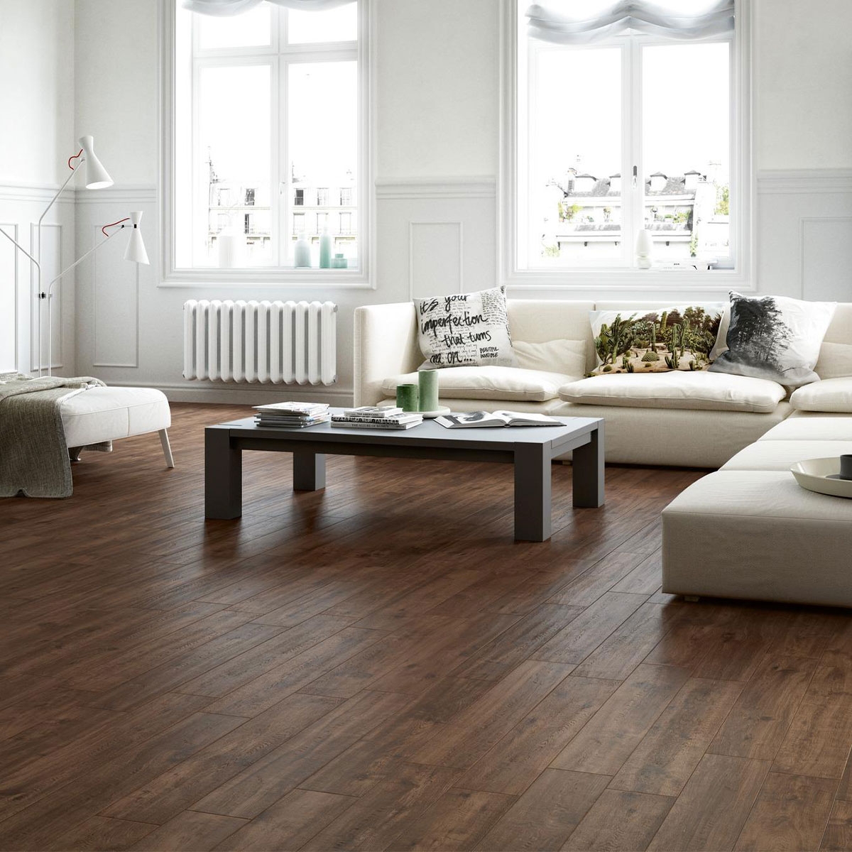 Innenraum mit Treverkway Quercia 15x90 Pflaster (Box 1,08m²) 1