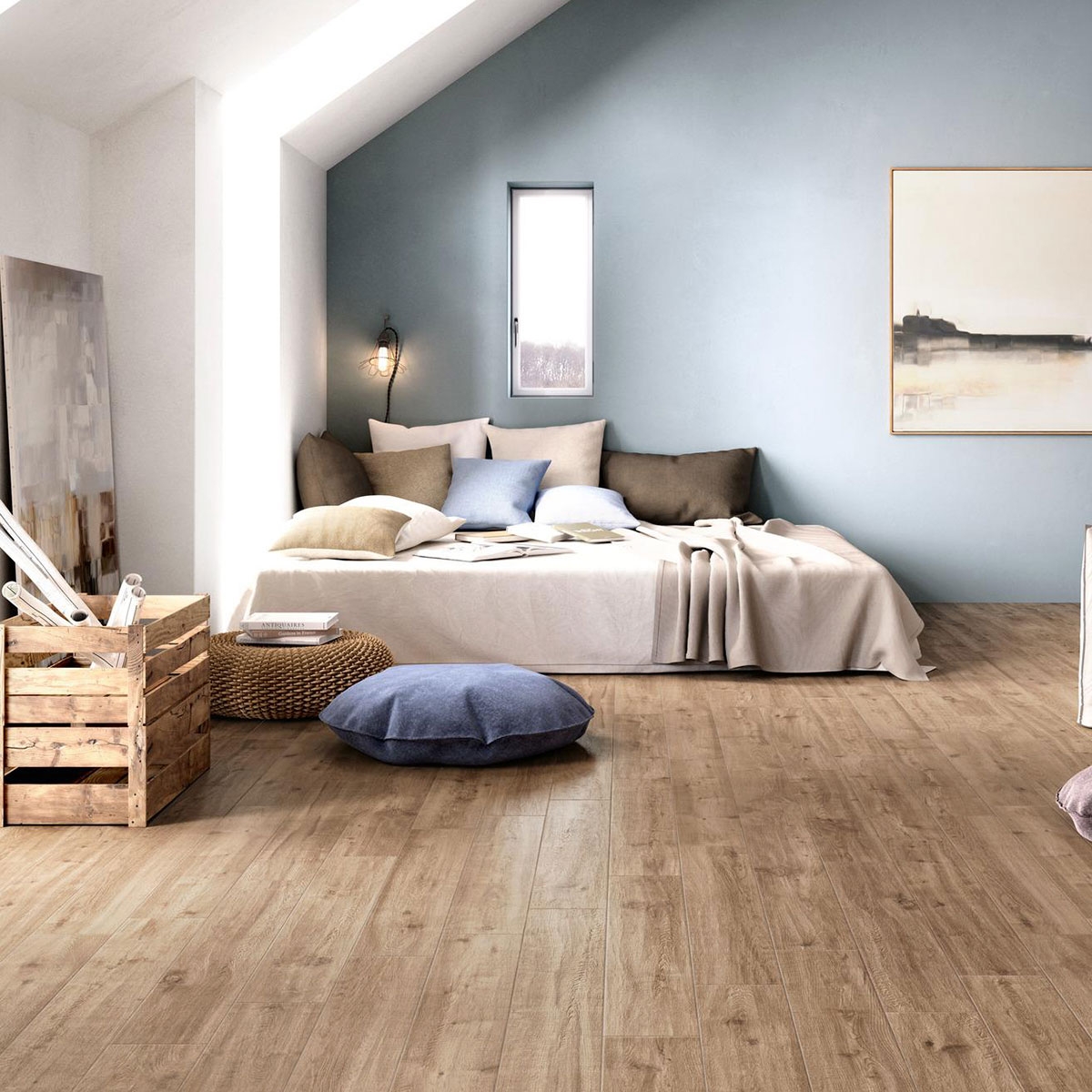 Zimmer mit Boden Treverkway Rovere 15x90 (Box 1,08m²)