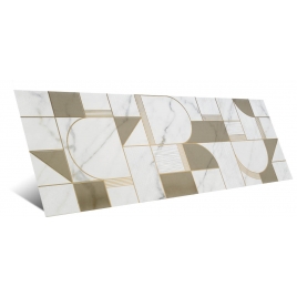Allmarble Golden White Satin Decoro Club 40x120 (Caja 1.92m2)