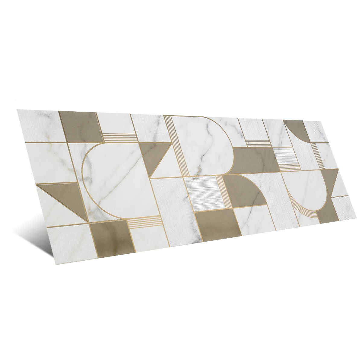 Allmarble Golden White Satin Decoro Club 40x120 (Caja 1.92m2)