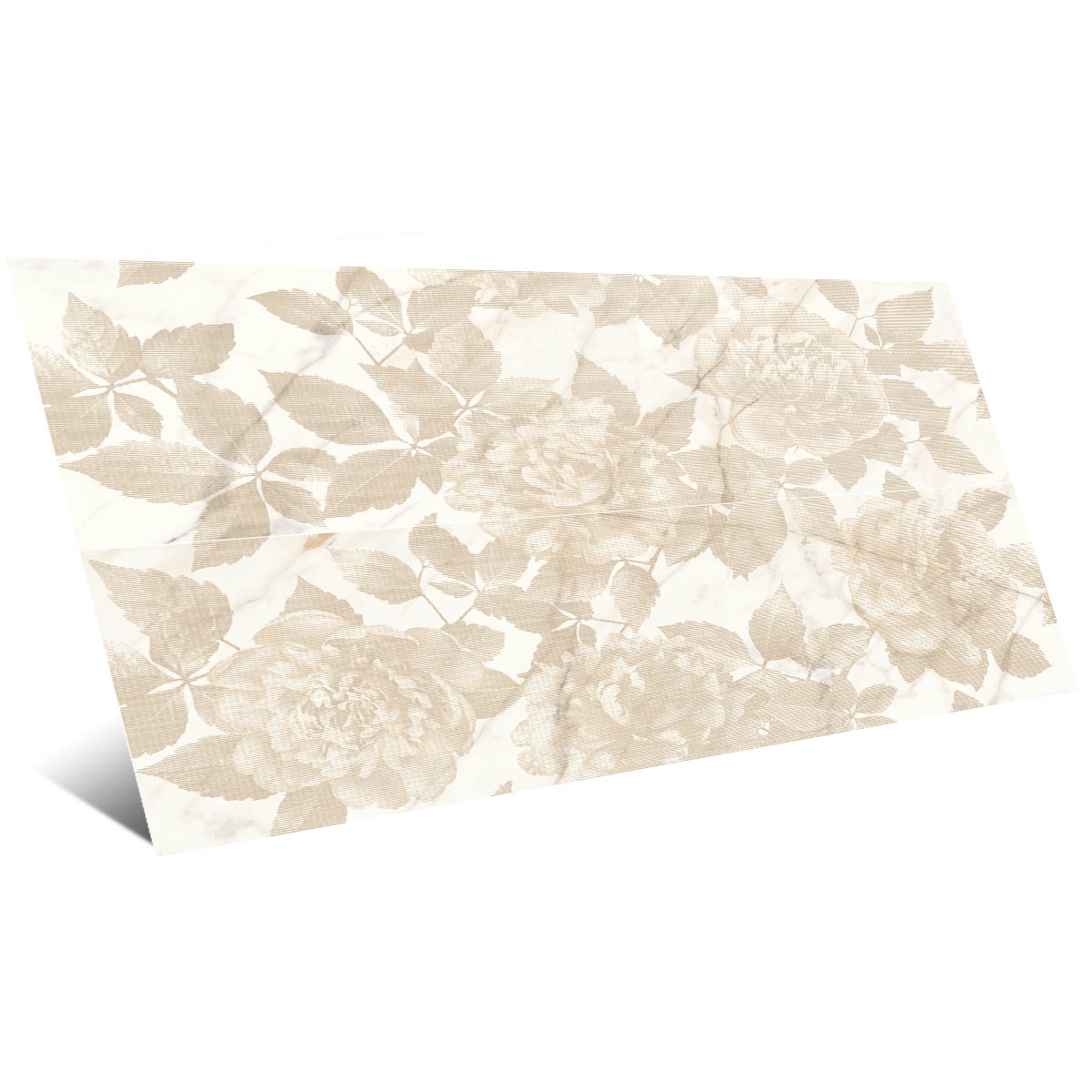 Allmarble Satin blanc doré Decoro Rose 80x120 (Boîte 1.92m2)