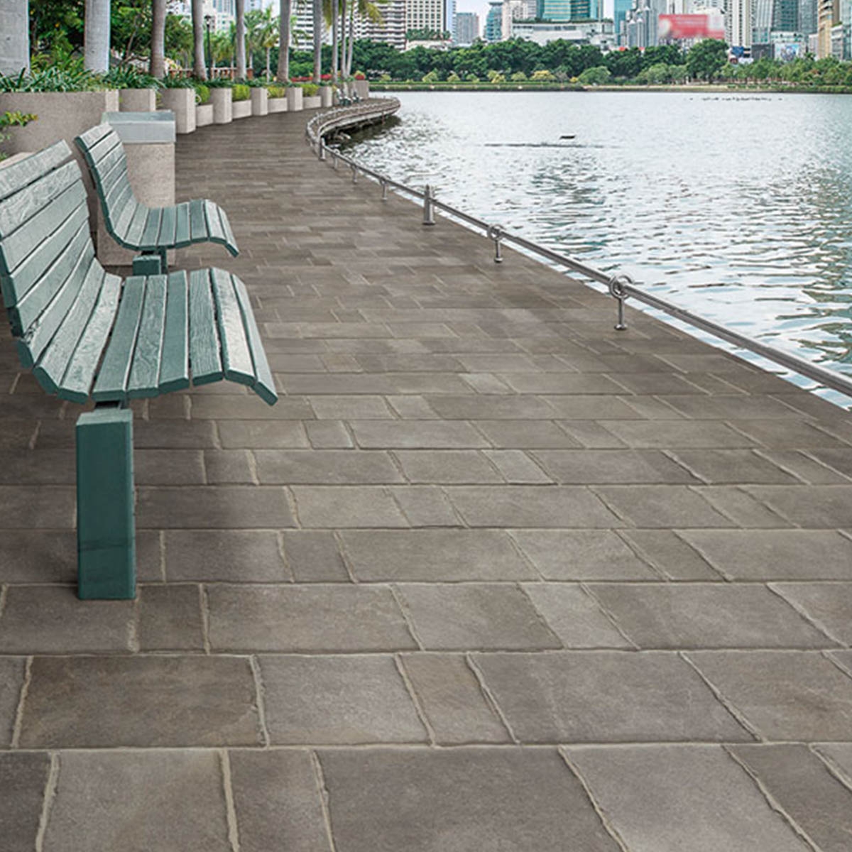 Exterior with Tech Geo River Non-slip Pavement 22.5x22.5 (Box 0.86 m2)