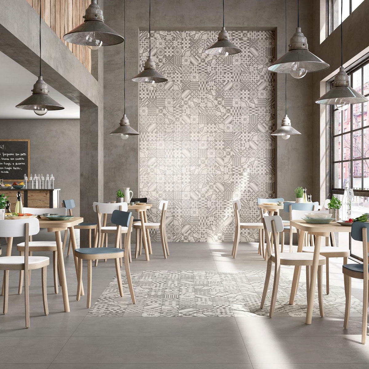 Restaurant mit Block Silver-Boden 60x120 (Box 1,44 m²)