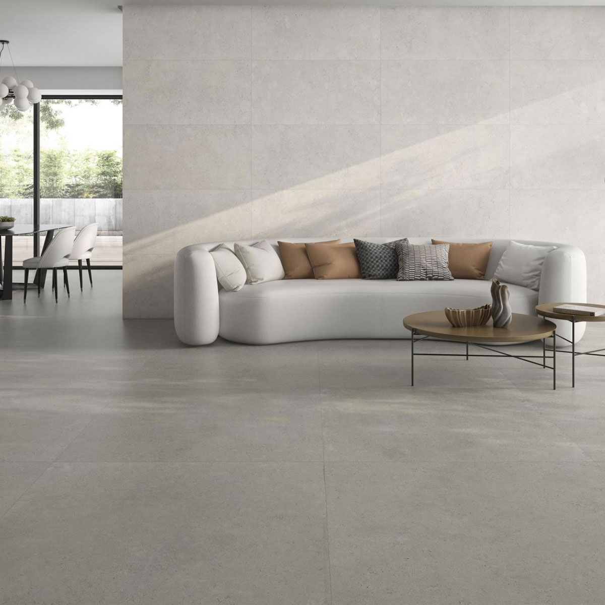 Innenraum mit Sospiro Gray Gehweg 120x120 (Box 1,44m²)