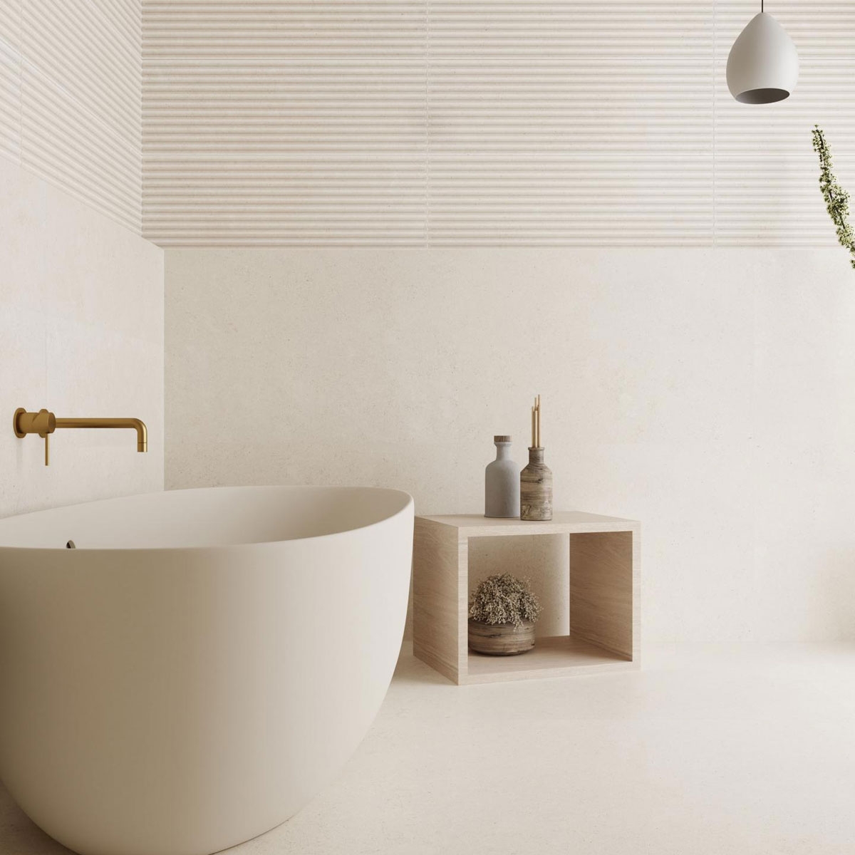 Interior with Sospiro White pavement 30x90 (Box 1.35m2)