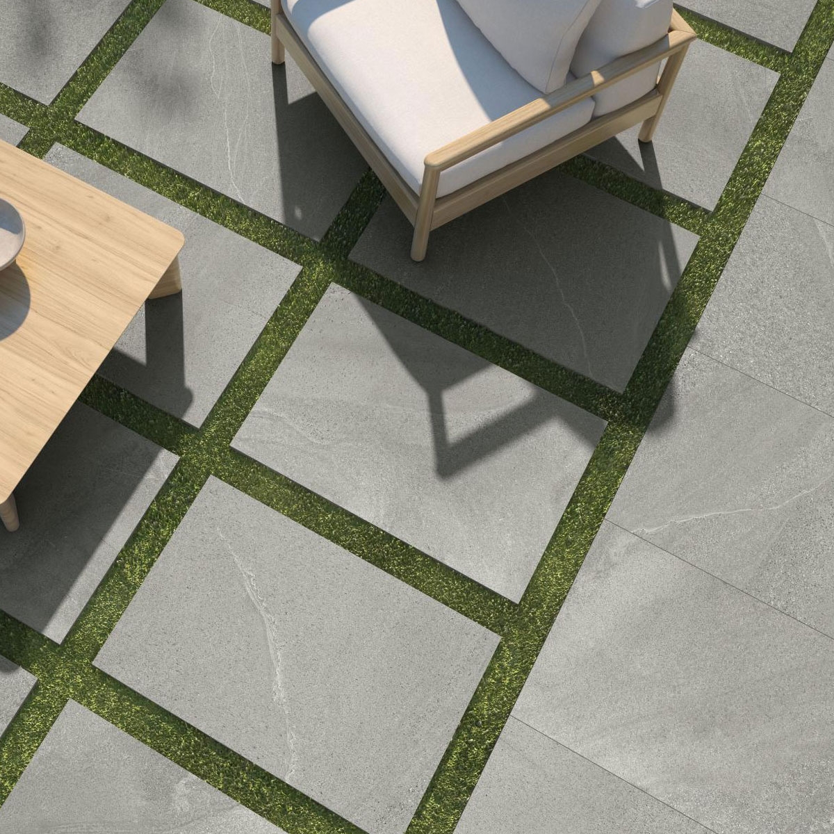 Exterior com pavimento antiderrapante AT Burlingstone Gray 60x90