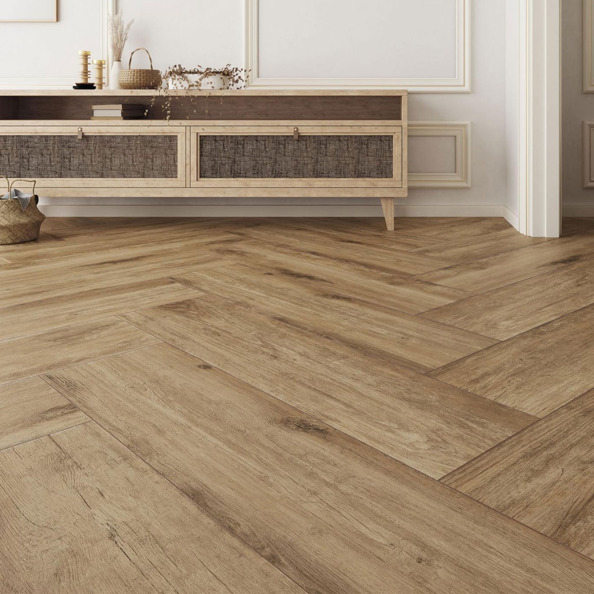 Interior with flooring AT Chambord Oxid 25x100