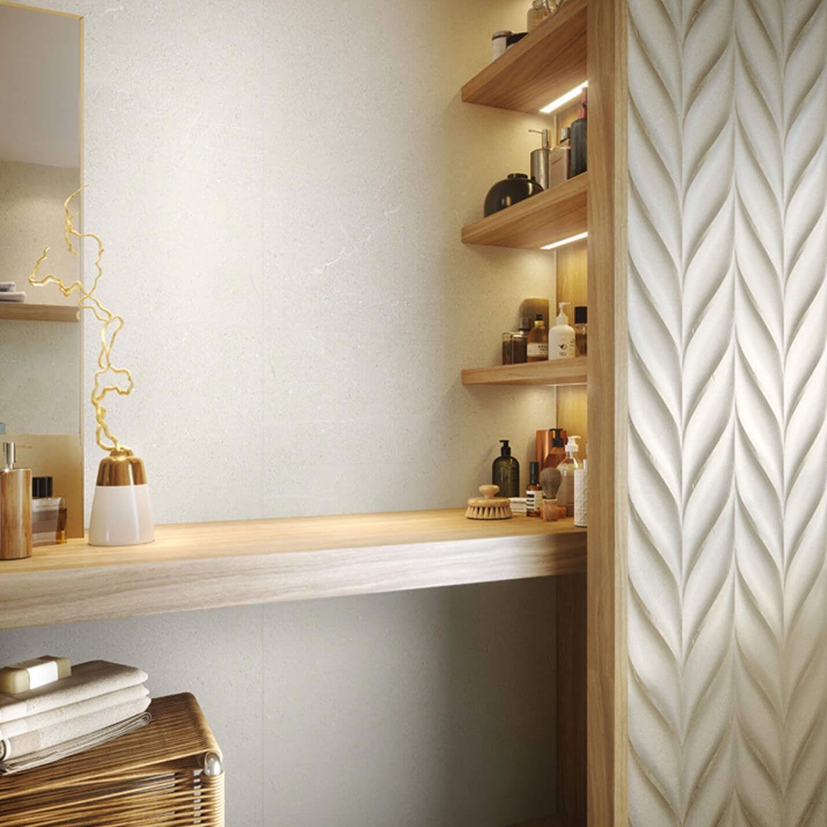 Bathroom with Cleveland 8214 Bone Liner 33.3x80