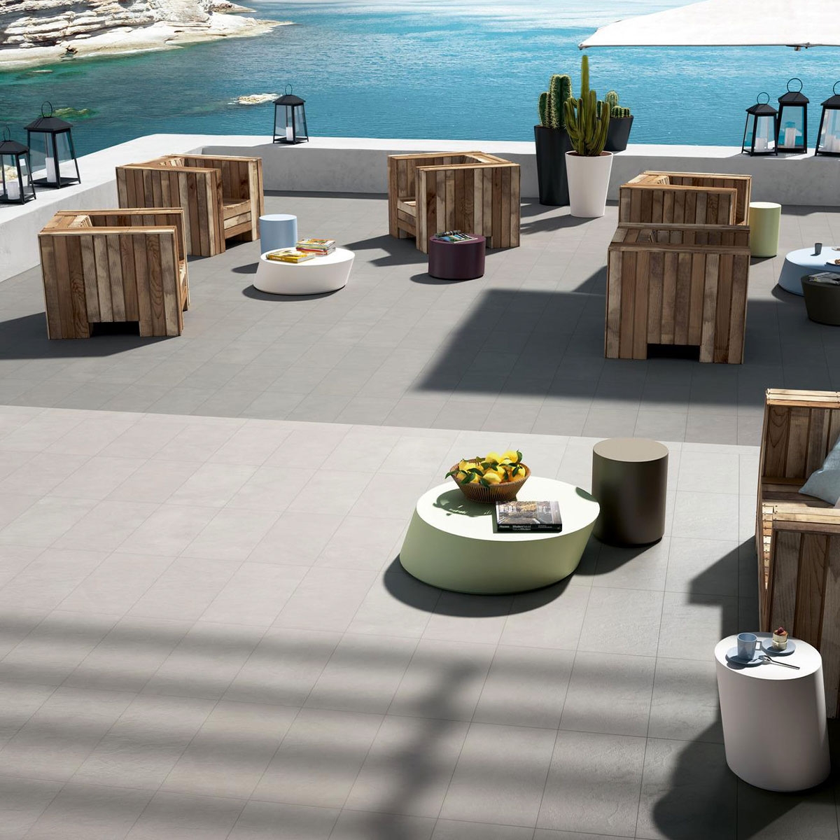 Exterior com Bloco Cinzento Strutturato Pavimento antiderrapante 30x60 (Box 1.08m2)