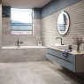 Baño con revestimiento Sakai 9542 Relieve Kimura Taupe 30x90