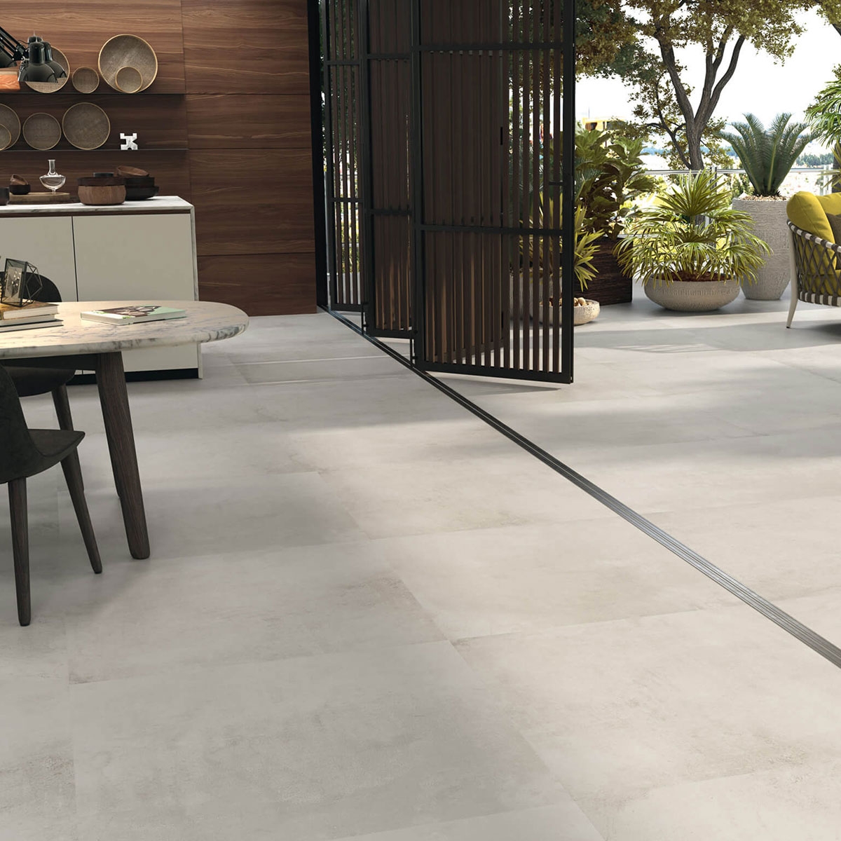 Interior con pavimento Seattle 1801 Nacar 100x100