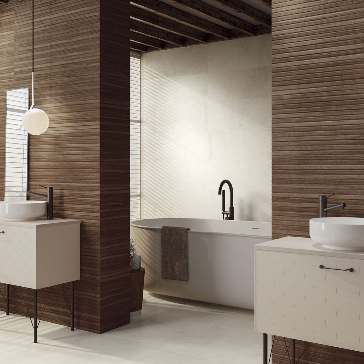 Baño con revestimiento Seattle 9525 Nacar 30x90 (Caja 1.080m2)