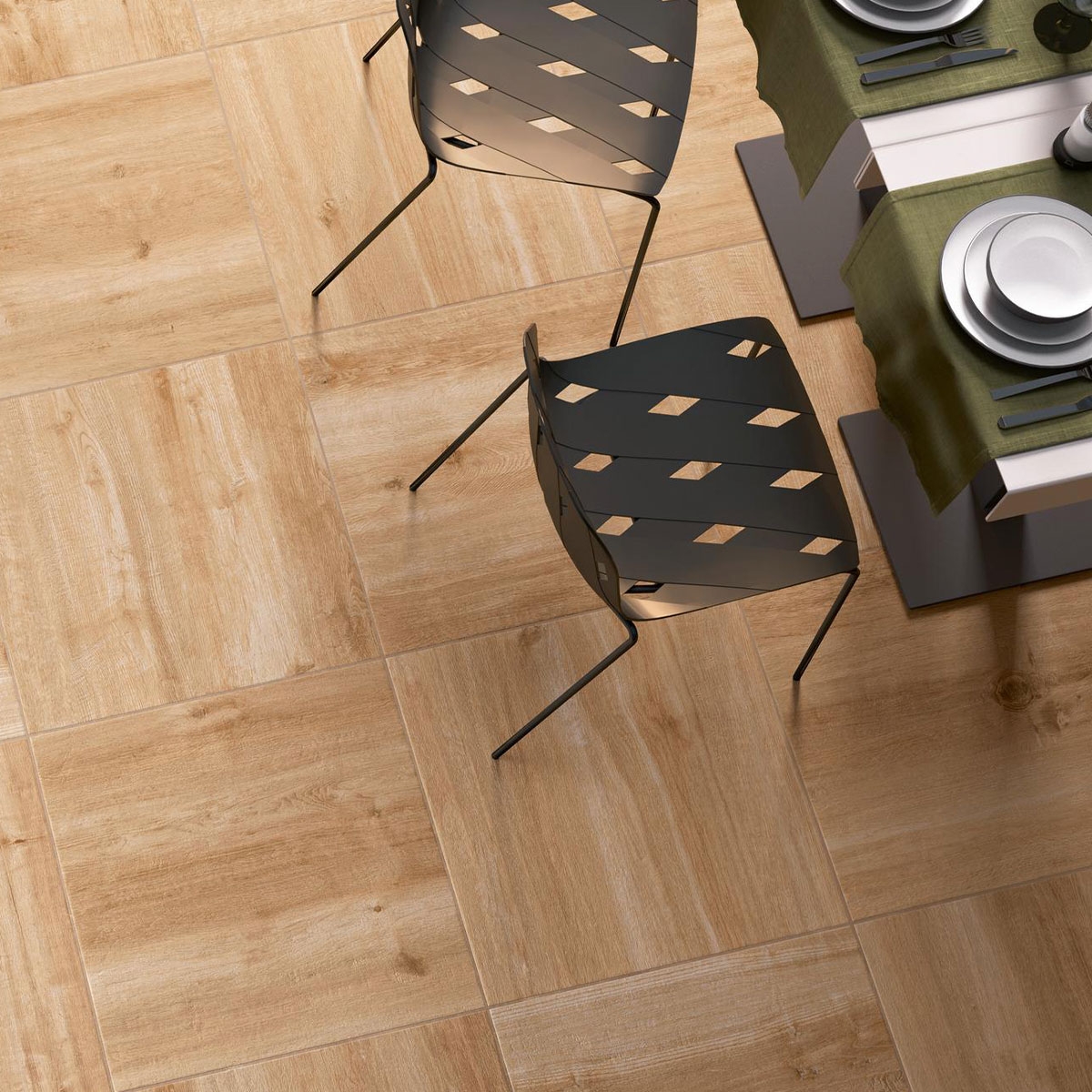 Außenansicht mit Treverkhome20 Larice rutschfestem Asphalt 60x60 20mm (Box 0,72m²) 2