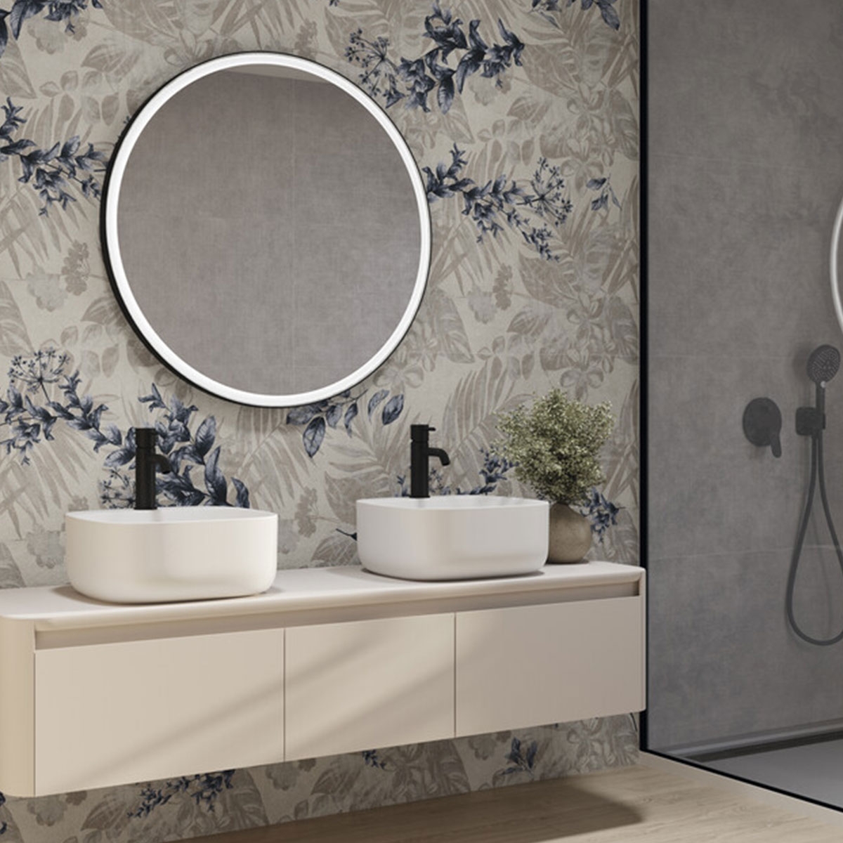 Baño con revestimiento Trames Loom 60x120