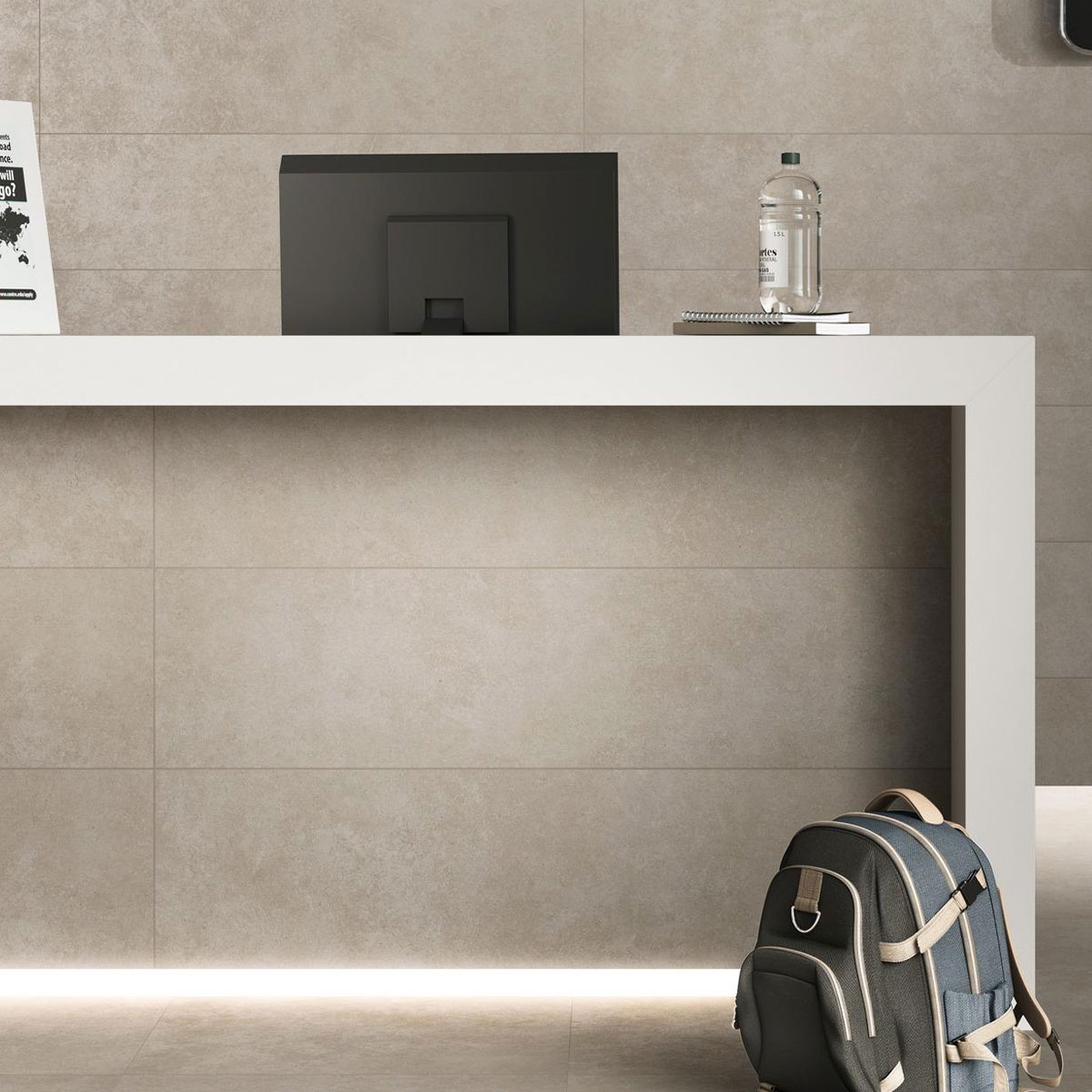 Interior con Revestimiento Mystone Silverstone Grigio 60x120 (Caja 1,44m2)