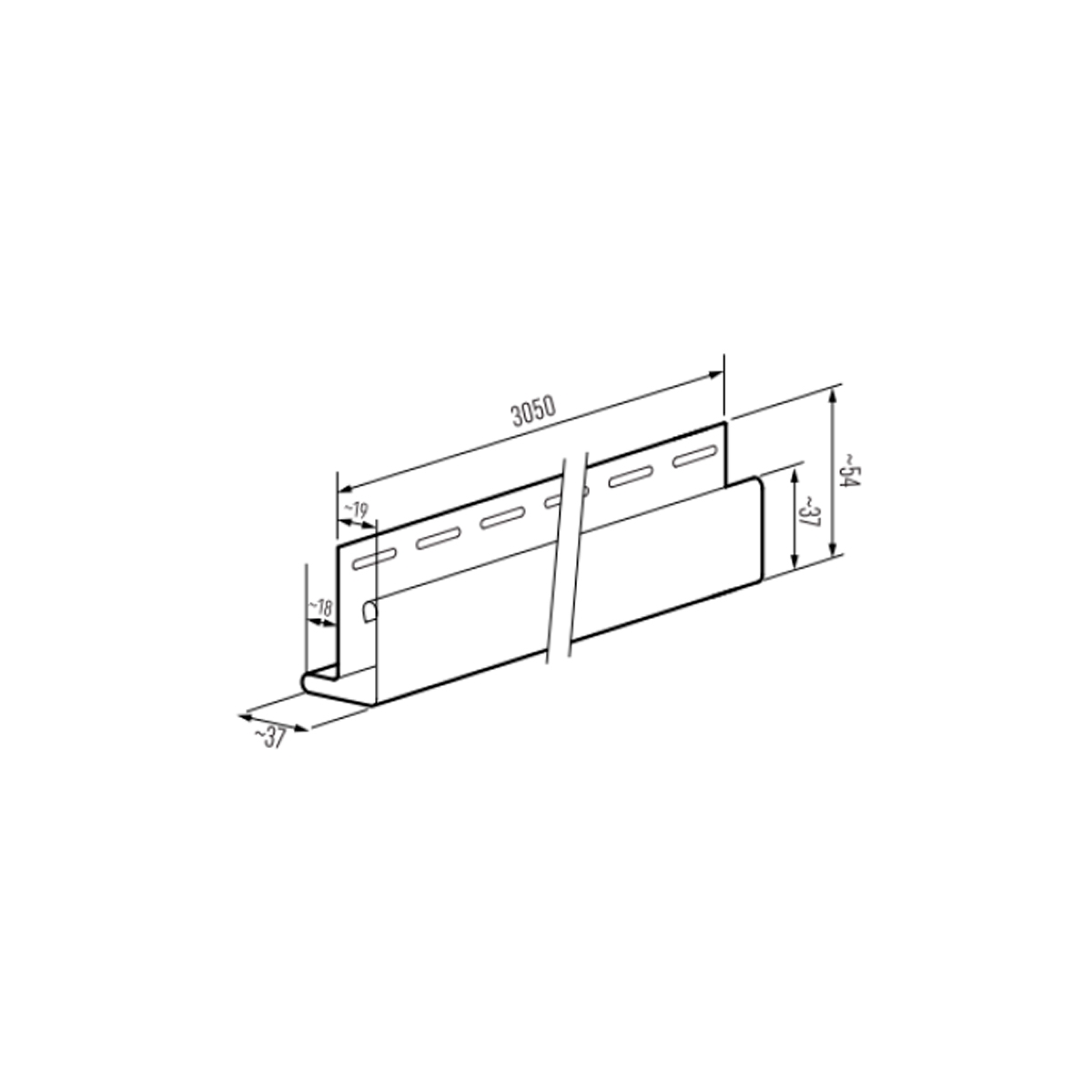 Dimensions intérieures des coins en noyer 305x3.1 (Prix par pièce)